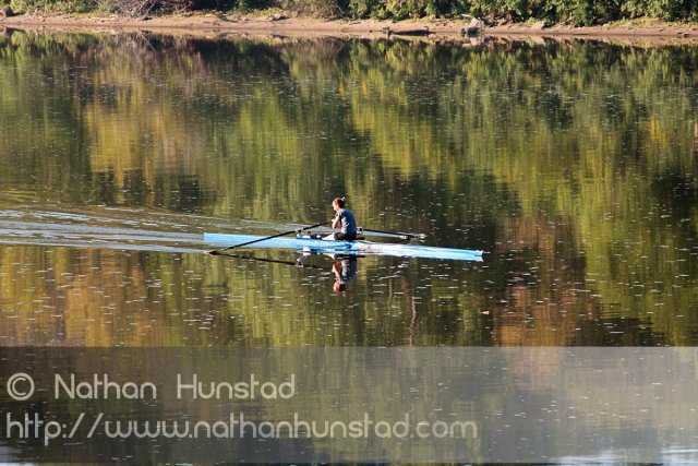 A rower on the Mississippi River.